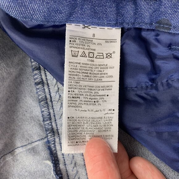 Old Navy Dark Denim Polka Dot Skinny Pixie Cropped Pant 8 - Picture 4 of 6